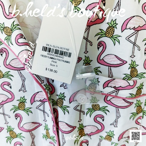 Roller Rabbit Freddy Flamingo Polo Pajamas in Pink Size Small (S) Brand New NWT - Picture 8 of 17